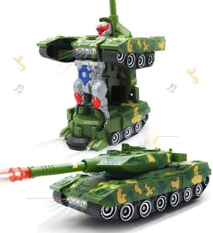 Deformation Combat Tank Robot Toy With Light, Music And Bump Function Robot Tank