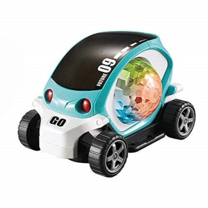 Prime 360-Degree Rotating Stunt Car Bump and Go Toy with Flashing Light & Music with Colorful Lighting for Kids and Toddlers
