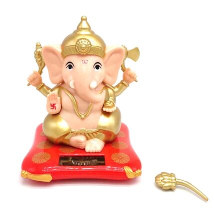 Ganesha Car Dashboard Statue, Solar Powered, Religious Decor