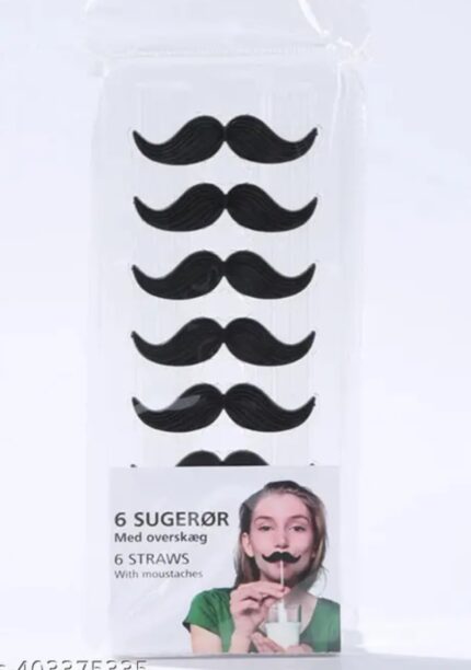Funky Straws with Mustache (Pack of 6)